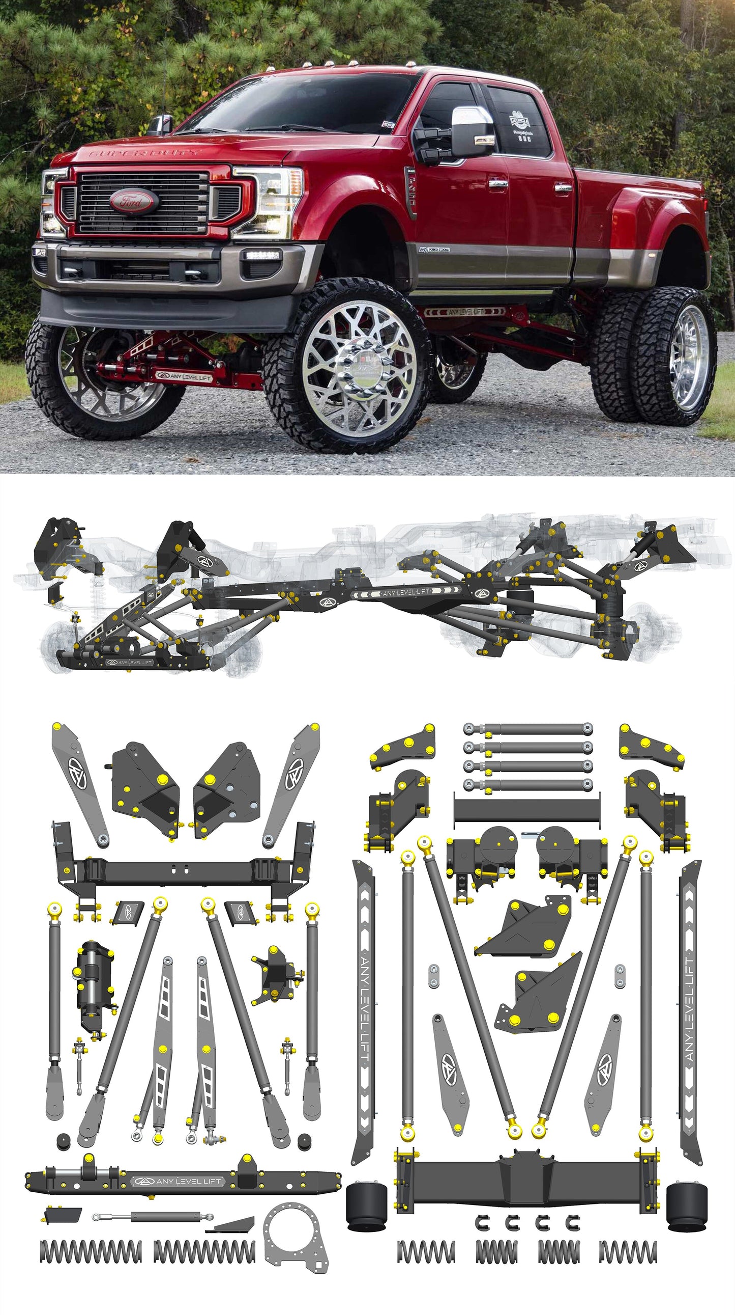 Any Level Lift - Base System, 0"-13": F-450 Dual Rear Wheel (2019-2022) WHOLESALE