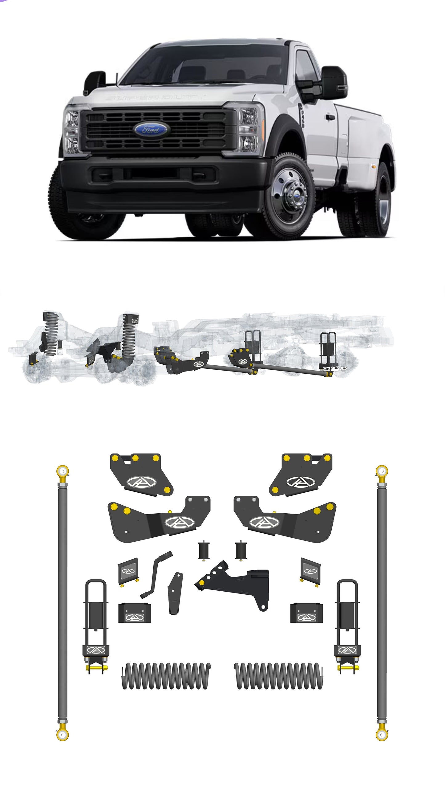 Any Level 5.5" Static Lift - Base System: F-450, Dual Rear Wheel (2023+)