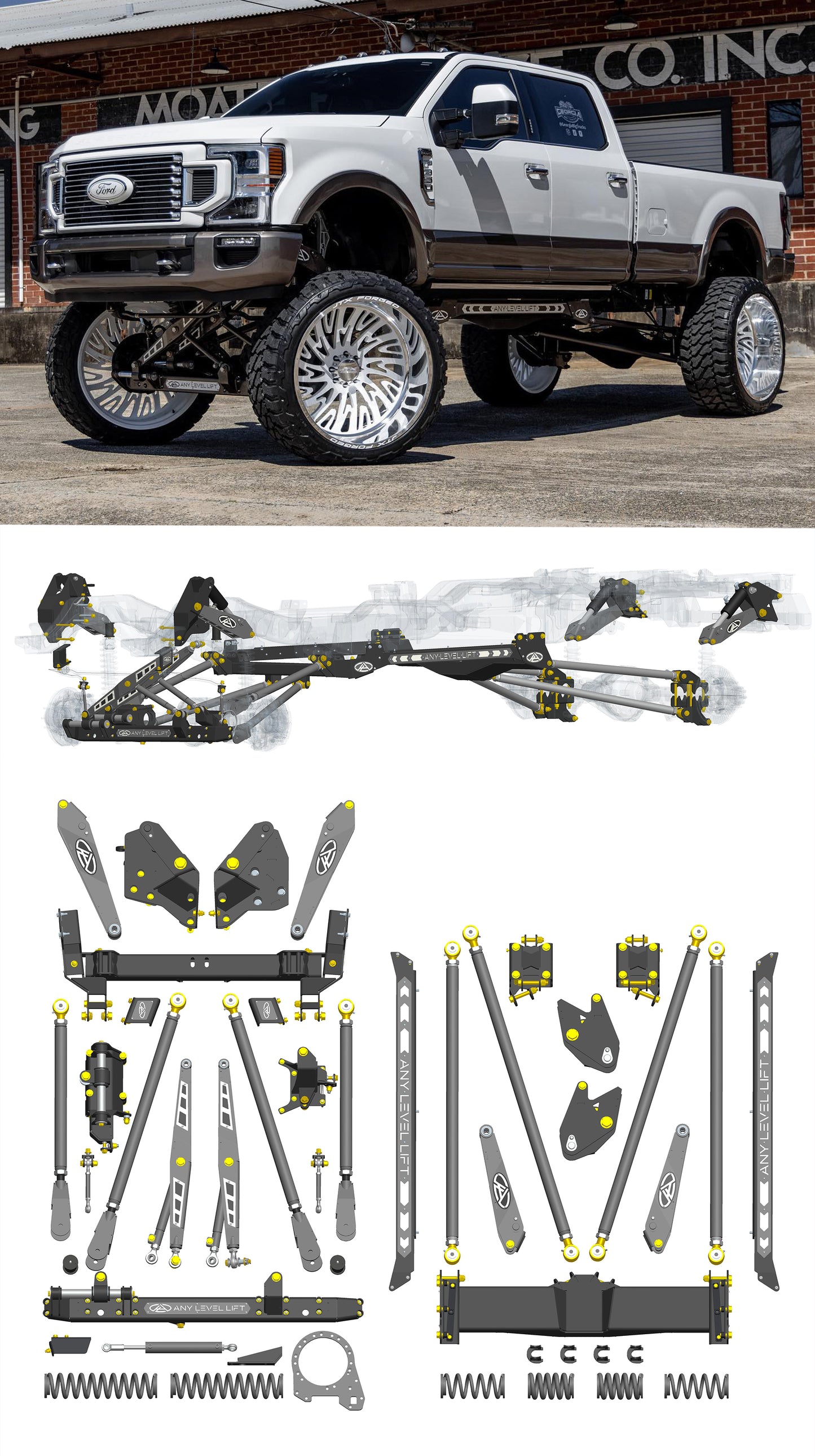 Any Level Lift - Base System, 0"-13": F-250/F-350, Single Rear Wheel (2017-2022)