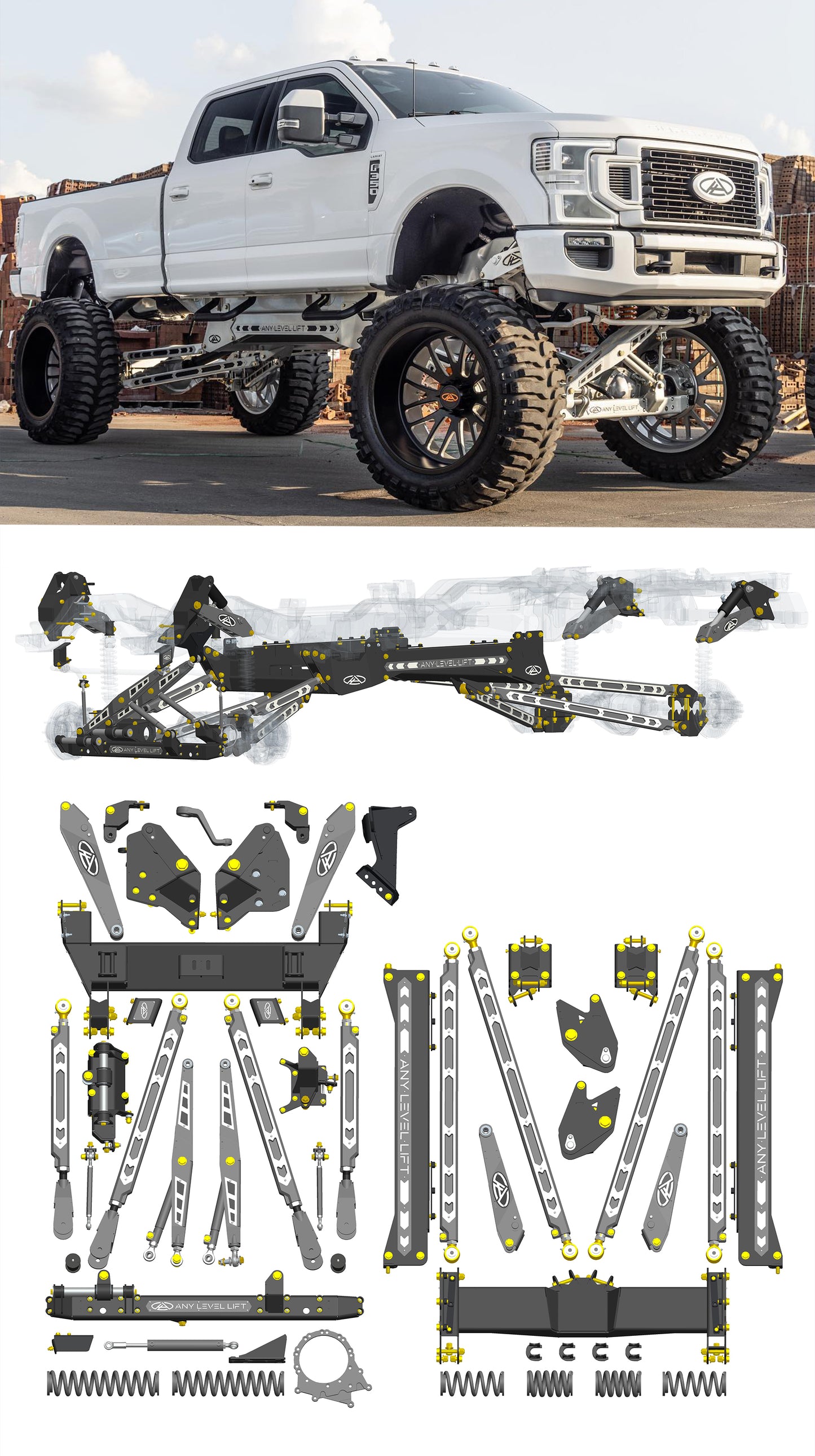 Any Level Lift - Base System, 4"-17": F-250/F-350, Single Rear Wheel (2017-2022)