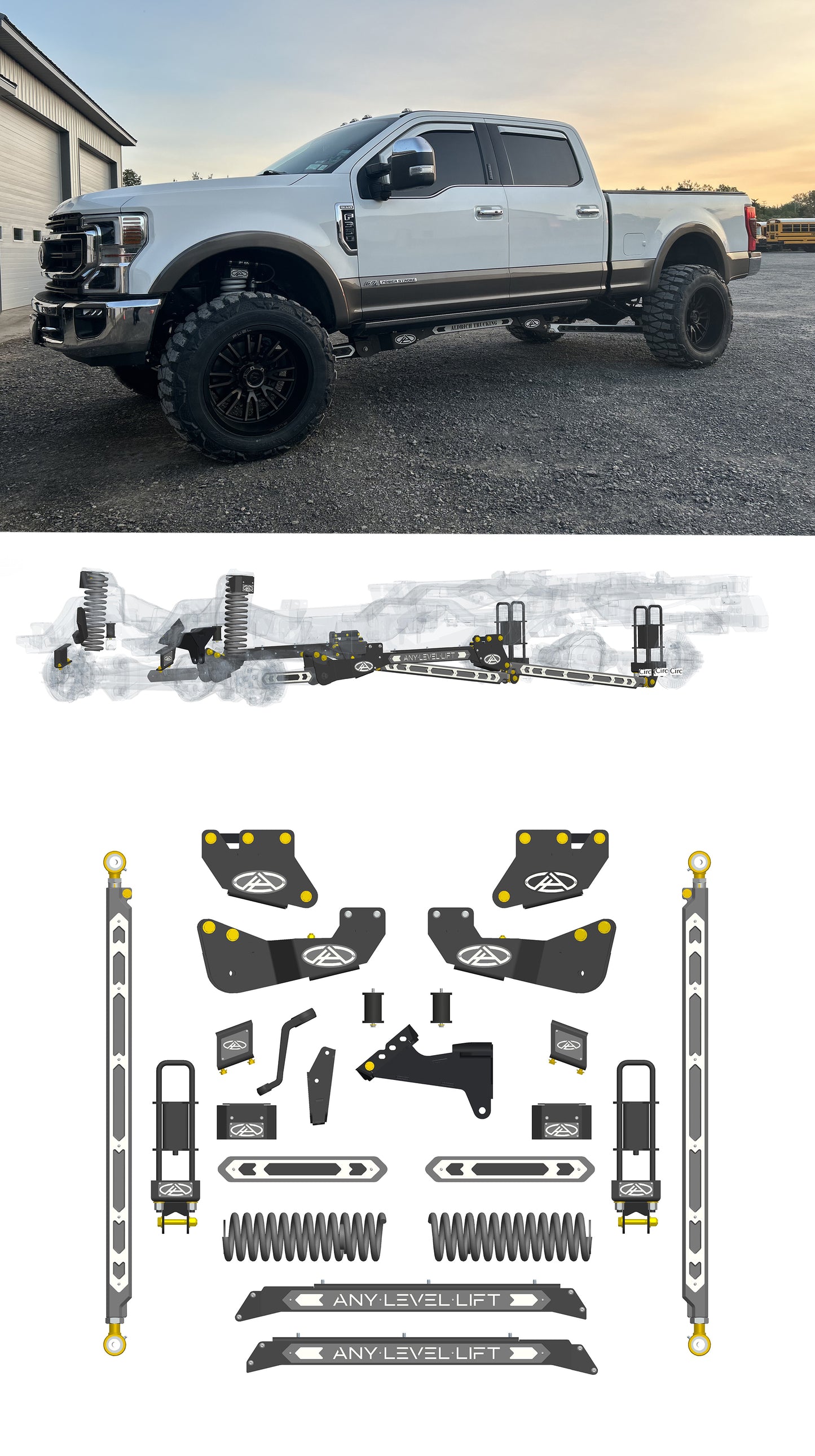 Any Level 5.5" Static Lift - Base System: F-250/F-350, Single Rear Wheel (2020-2022)